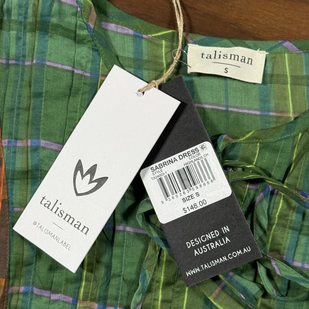 Talisman Women's Size Small Highlands Check Plaid Sabrina Relaxed Midi Dress - Picture 8 of 13